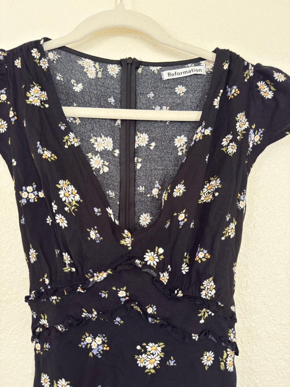 Reformation Janine mini dress daisy print black - Picture 6 of 16